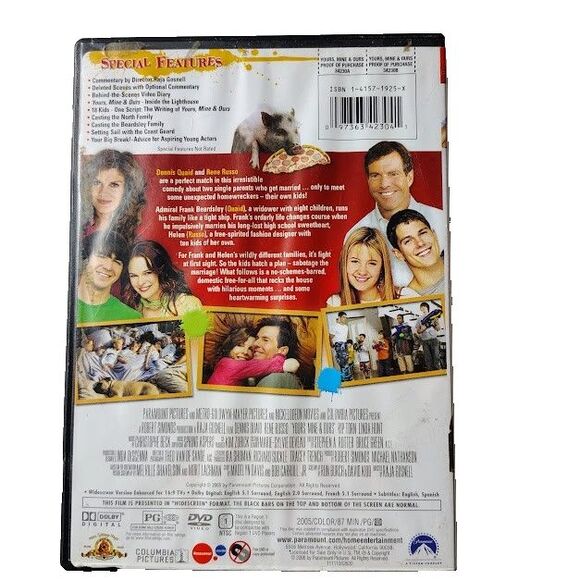 Yours Mine & Ours DVD 2005 Movie Romance Comdedy Dennis Quaid Rene Russo PG - Picture 2 of 3